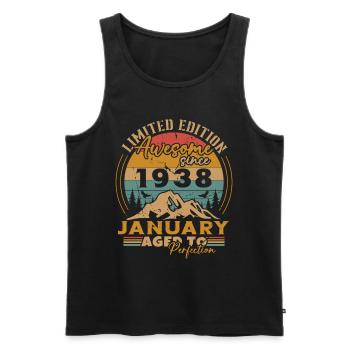 Birthday Gift Born In January 1938 - Men's Premium Organic Tank Top - black - Front - Michal (187cm)