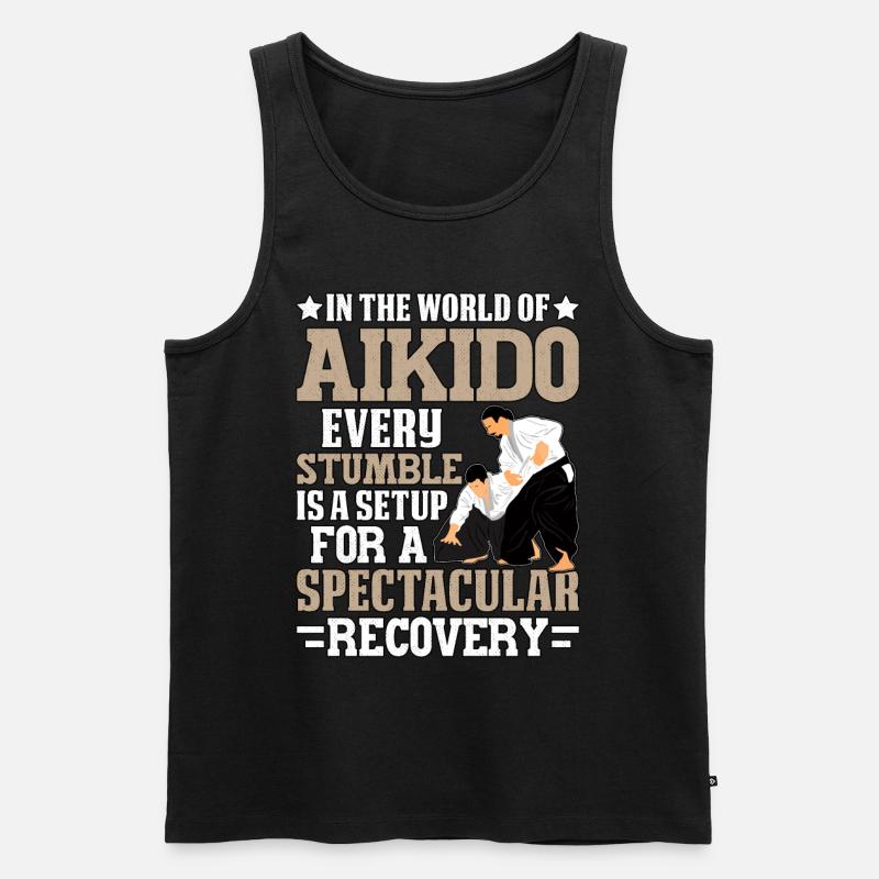 Aikido - Männer Premium Bio Tank Top - Schwarz