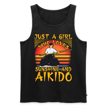 Just a Girl who loves Sunshine and Aikido - Men's Premium Organic Tank Top - black - Front - Michal (187cm)