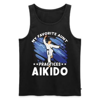 Meine Lieblingstante trainiert Aikido - Männer Premium Bio Tank Top - Schwarz - Vorne - Michal (187cm)