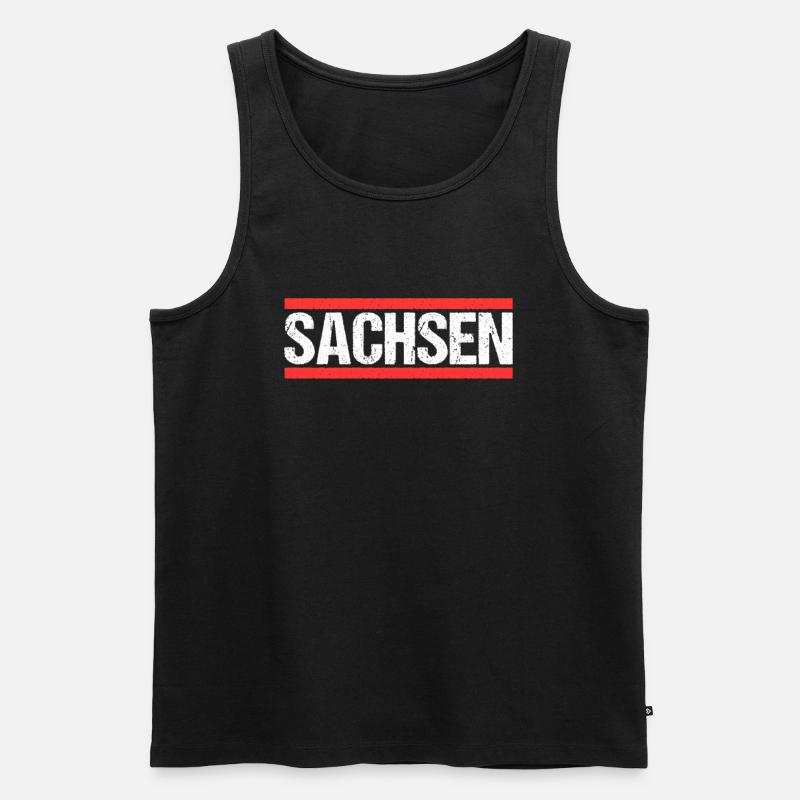 Sachse Sächsin Sachsen - Männer Premium Bio Tank Top - Schwarz