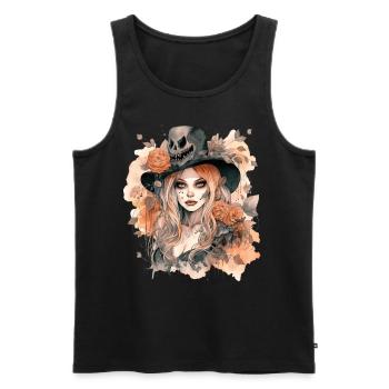 Watercolor Witch Girl Occult Witchcraft Boho Aesth - Männer Premium Bio Tank Top - Schwarz - Vorne - Michal (187cm)