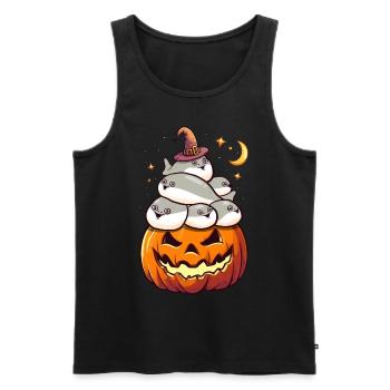 Sacabambaspis Pile Fish Meme Pumpkin Halloween - Men's Premium Organic Tank Top - black - Front - Michal (187cm)