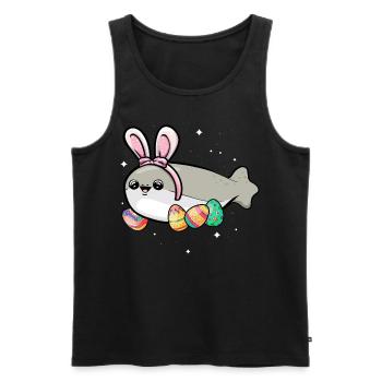 Sacabambaspis, Poisson, Meme, Lapin, Oeufs de Pâques - Débardeur bio Premium Homme - noir - Devant - Michal (187cm)