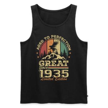 Jahrgang 1935 Geburtstag - 1935 Retro Geschenkidee - Männer Premium Bio Tank Top - Schwarz - Vorne - Michal (187cm)