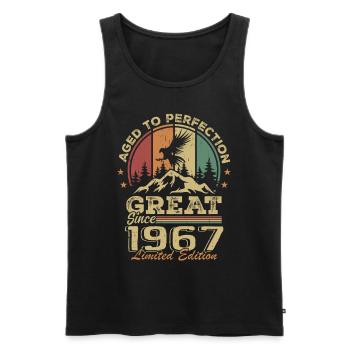 Jahrgang 1967 Geburtstag - 1967 Retro Geschenkidee - Männer Premium Bio Tank Top - Schwarz - Vorne - AI Model Male 178 light (178cm)