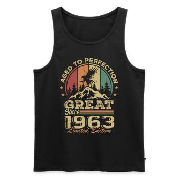 Jahrgang 1963 Geburtstag - 1963 Retro Geschenkidee - Männer Premium Bio Tank Top - Schwarz - Vorne - AI Model Male 178 light (178cm)