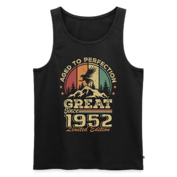 Jahrgang 1952 Geburtstag - 1952 Retro Geschenkidee - Männer Premium Bio Tank Top - Schwarz - Vorne - Michal (187cm)