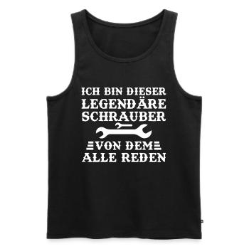 Legendäre Mechaniker Schrauber Von Dem Alle Reden - Débardeur bio Premium Homme - noir - Devant - AI Model Male 178 light (178cm)