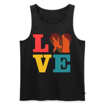 Aikido Love - Men's Premium Organic Tank Top - black - Front - Michal (187cm)