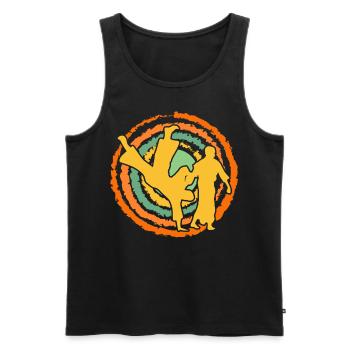 Aikido - Männer Premium Bio Tank Top - Schwarz - Vorne - AI Model Male 178 light (178cm)