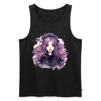 Sad Witch Watercolor Pastel Goth Japanese Soft Gru - Männer Premium Bio Tank Top - Schwarz - Vorne - Michal (187cm)
