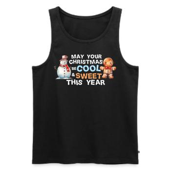 May Your Christmas Be Cool And Sweet This Year Sno - Männer Premium Bio Tank Top - Schwarz - Vorne - AI Model Male 178 light (178cm)