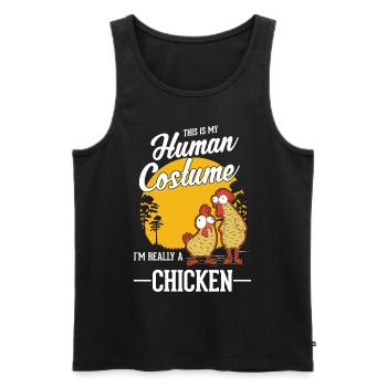 Chicken Costume Chicken Halloween Farmer - Men's Premium Organic Tank Top - black - Front - Michal (187cm)