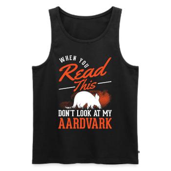Aardvark Gift Aardvark - Men's Premium Organic Tank Top - black - Front - Michal (187cm)