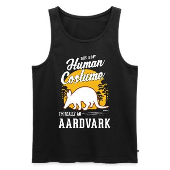 Erdferkel Déguisement Humain Halloween Aardvark - Débardeur bio Premium Homme - noir - Devant - Michal (187cm)