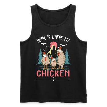 Poulets Home Farmer Poulet - Débardeur bio Premium Homme - noir - Devant - Michal (187cm)