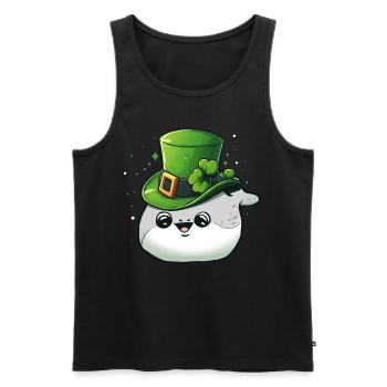Sacabambaspis poisson Meme irlandais de la Saint-Patrick - Débardeur bio Premium Homme - noir - Devant - Michal (187cm)