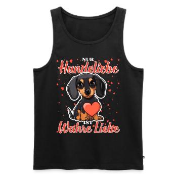 Hundeliebe Wahre Liebe - Lustige Dackel Liebe - Männer Premium Bio Tank Top - Schwarz - Vorne - AI Model Male 178 light (178cm)