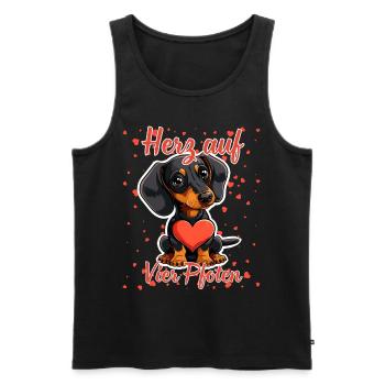 Herz auf vier Pfoten - Lustige Dackel Liebe - Männer Premium Bio Tank Top - Schwarz - Vorne - AI Model Male 178 light (178cm)