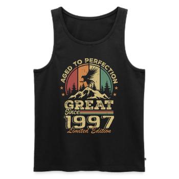 Jahrgang 1997 Geburtstag - 1997 Retro Geschenkidee - Männer Premium Bio Tank Top - Schwarz - Vorne - AI Model Male 178 light (178cm)