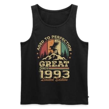 Jahrgang 1993 Geburtstag - 1993 Retro Geschenkidee - Männer Premium Bio Tank Top - Schwarz - Vorne - Michal (187cm)