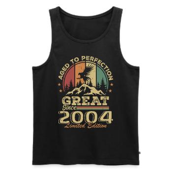 Vintage Geburtstag 2004 - Retro Geschenkidee 2004 - Männer Premium Bio Tank Top - Schwarz - Vorne - AI Model Male 178 light (178cm)