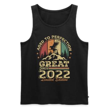 Vintage Geburtstag 2022 - Retro Geschenkidee 2022 - Männer Premium Bio Tank Top - Schwarz - Vorne - AI Model Male 178 light (178cm)