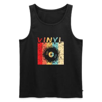 Vinyle Coloré - Débardeur bio Premium Homme - noir - Devant - AI Model Male 178 light (178cm)