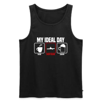Mein perfekter Tag Kajak Kanu - Männer Premium Bio Tank Top - Schwarz - Vorne - AI Model Male 178 light (178cm)
