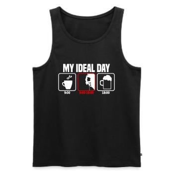 My Perfect Day Climbing Climber - Men's Premium Organic Tank Top - black - Front - Michal (187cm)