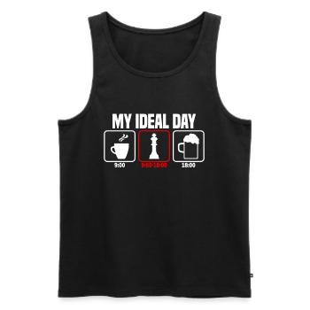 My Perfect Day Chess Chess Player - Men's Premium Organic Tank Top - black - Front - Michal (187cm)