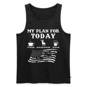 My Plan For Today Hunter Hunt Hunting - Men's Premium Organic Tank Top - black - Front - AI Model Male 178 light (178cm)