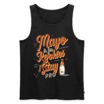 Détesteur de mayonnaise, anti mayonnaise, haineux de la mayonnaise - Débardeur bio Premium Homme - noir - Devant - AI Model Male 178 light (178cm)