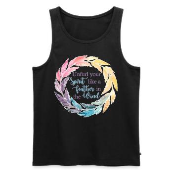 Unfurl Your Spirit Like A Feather In The Wind Boho - Männer Premium Bio Tank Top - Schwarz - Vorne - Michal (187cm)
