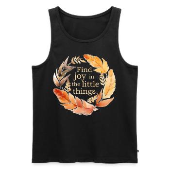 Find Joy In The Little Things Feather Wreath Boho - Männer Premium Bio Tank Top - Schwarz - Vorne - Michal (187cm)