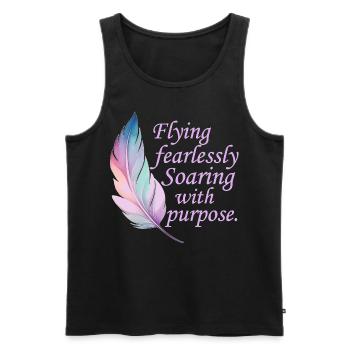 Flying Fearlessly Soaring With Purpose Pastel Boho - Männer Premium Bio Tank Top - Schwarz - Vorne - Michal (187cm)