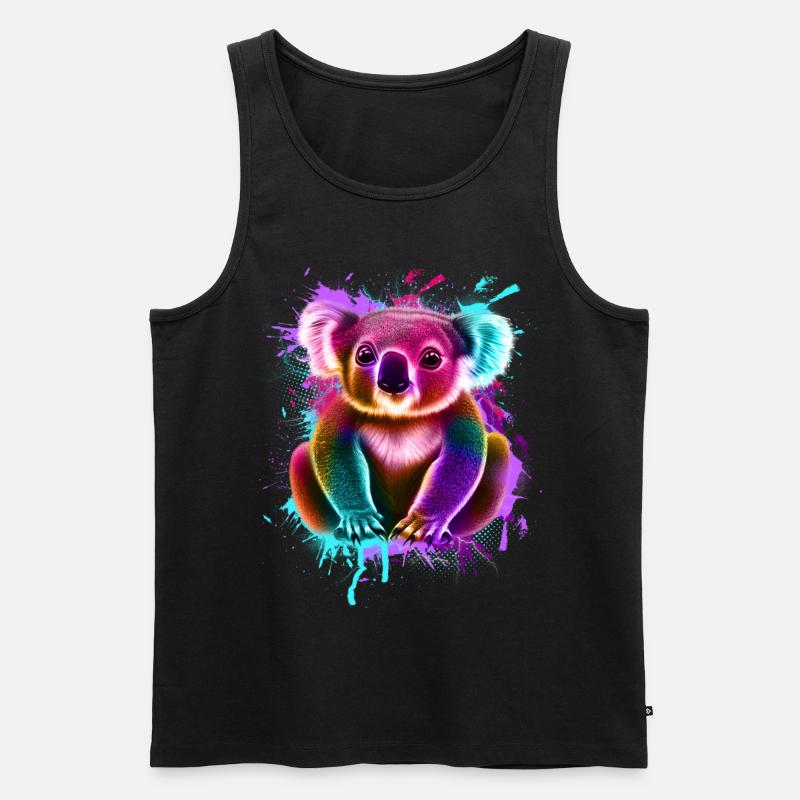 Koala Graffiti Bunt - Männer Premium Bio Tank Top - Schwarz