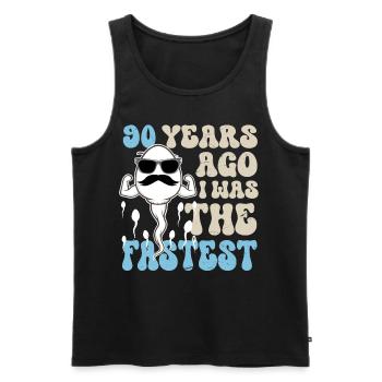 90th Birthday Funny Sayings - Men's Premium Organic Tank Top - black - Front - AI Model Male 178 light (178cm)