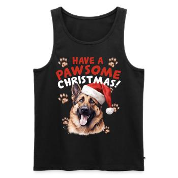 Have A Pawsome Christmas German Shepherd Santa Hat - Männer Premium Bio Tank Top - Schwarz - Vorne - AI Model Male 178 light (178cm)