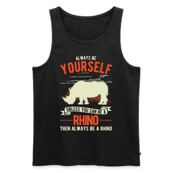 Rhino Rhino Rhinoceros - Men's Premium Organic Tank Top - black - Front - Michal (187cm)