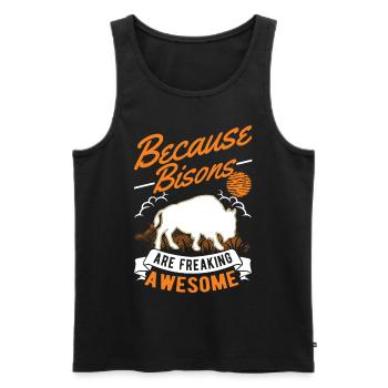 Buffalo Gift Bison Water Buffalo Buffalo - Men's Premium Organic Tank Top - black - Front - AI Model Male 178 light (178cm)