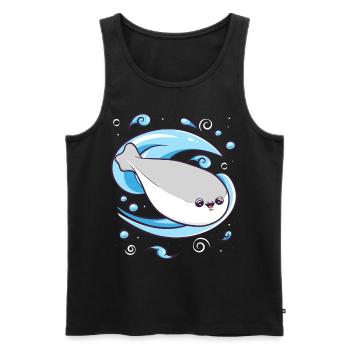 Sacabambaspis Fish Meme Water - Men's Premium Organic Tank Top - black - Front - AI Model Male 178 light (178cm)