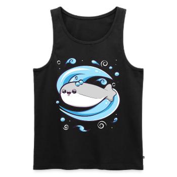 Sacabambaspis Fish Meme Water - Men's Premium Organic Tank Top - black - Front - AI Model Male 178 light (178cm)