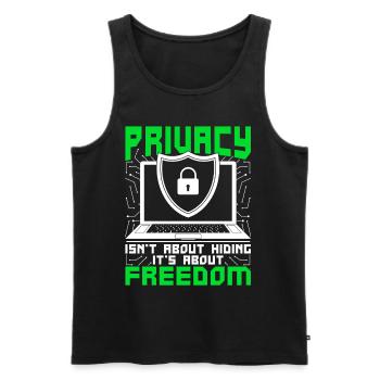 Hacker éthique Liberté de la vie privée - Débardeur bio Premium Homme - noir - Devant - AI Model Male 178 light (178cm)