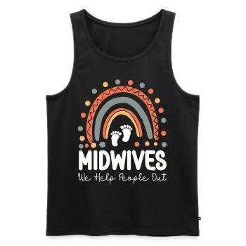 Nurse Midwife Birth Worker Pun - Men's Premium Organic Tank Top - black - Front - Michal (187cm)