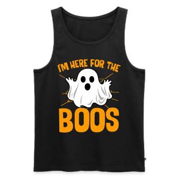 I'm Here For The Boos Funny Ghost Halloween Costum - Männer Premium Bio Tank Top - Schwarz - Vorne - AI Model Male 178 light (178cm)