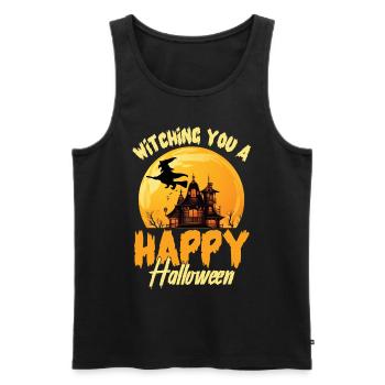 Witching You A Happy Halloween Witch Spooky Brooms - Männer Premium Bio Tank Top - Schwarz - Vorne - AI Model Male 178 light (178cm)