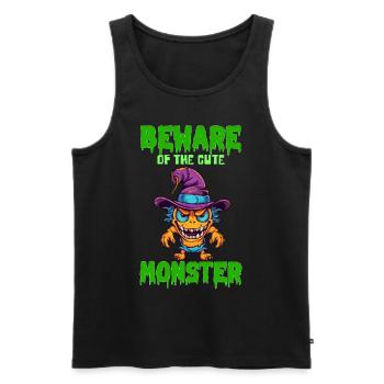 Beware Of The Cute Halloween Scary Monster Kawaii - Männer Premium Bio Tank Top - Schwarz - Vorne - Michal (187cm)