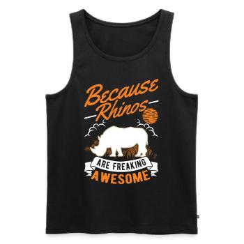 Rhino Gift Rhino Rhinos - Men's Premium Organic Tank Top - black - Front - Michal (187cm)